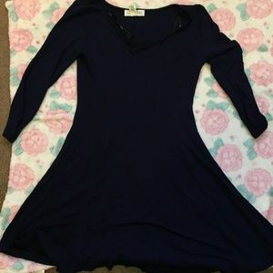 Quarter sleeve navy blue dress